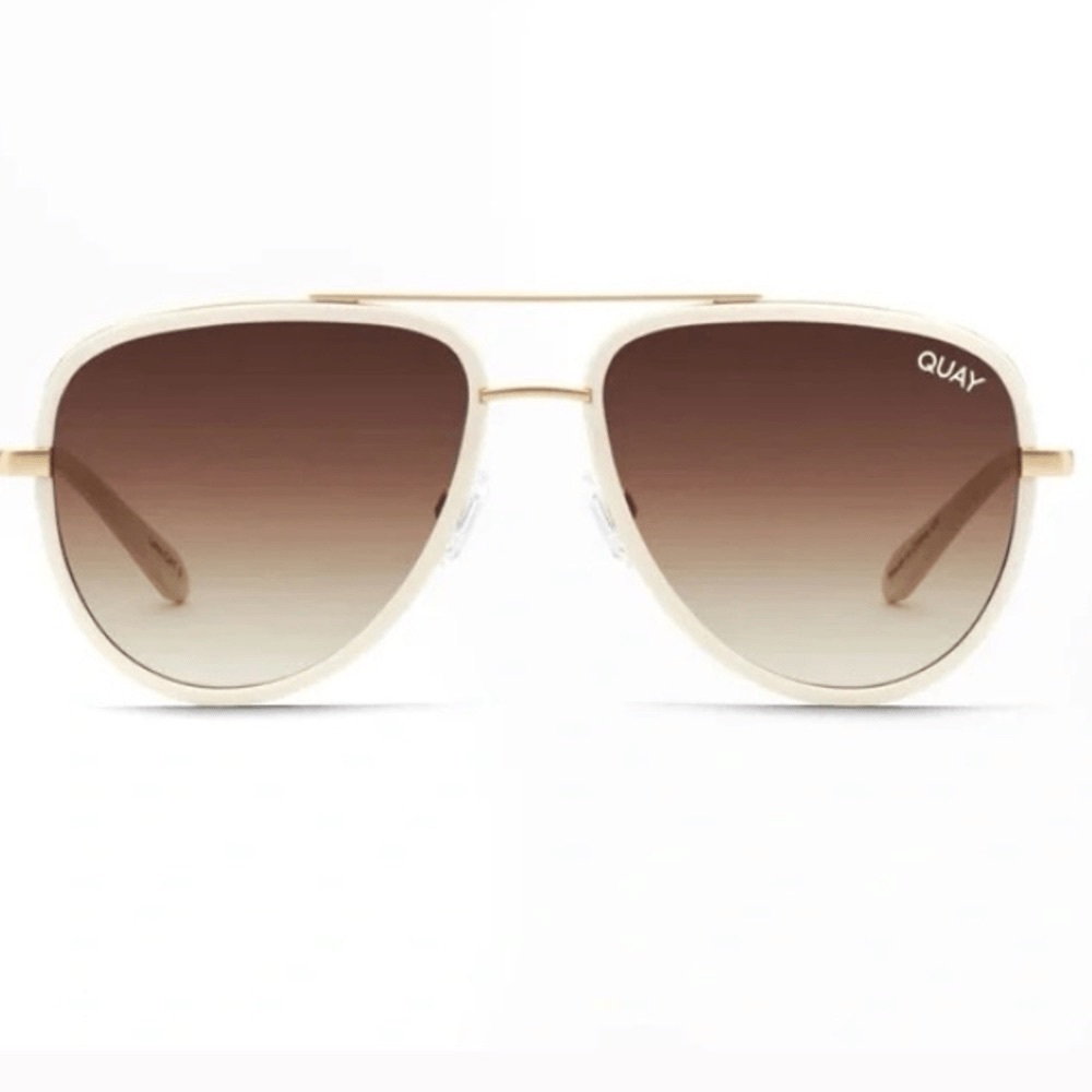 Quay All In Mini White Aviator Sunglasses *RARE*